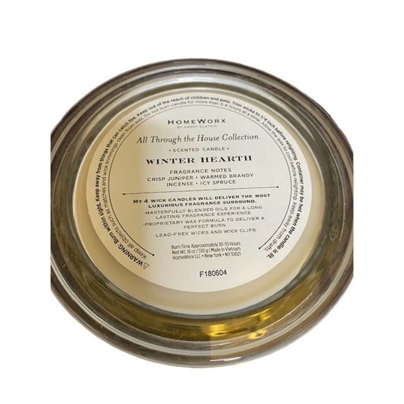 HomeWorx by Harry Slatkin 4 Wick Scented Candle Winter Hearth NEW - Picture 3 of 3